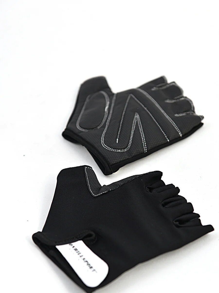 Перчатки для фитнеса unisex кожа черный Q12