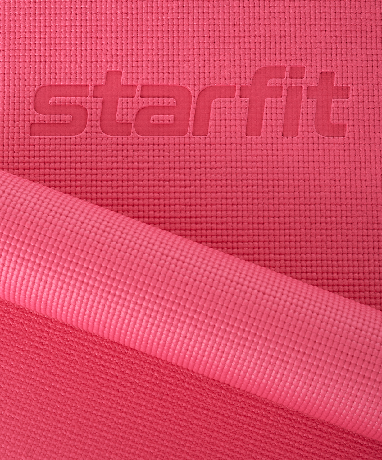 Коврик для йоги и фитнеса FM-101, PVC, 173x61x0,6 см, розовый