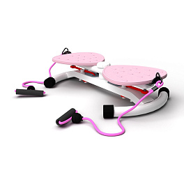 Фитнес платформа DFC "Twister Bow" розовая с эспандерами