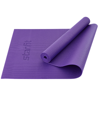 Коврик для йоги и фитнеса FM-101, PVC, 173x61x0,4 см, фиолетовый