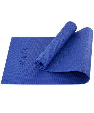 Коврик для йоги и фитнеса FM-101, PVC, 173x61x0,8 см, темно-синий